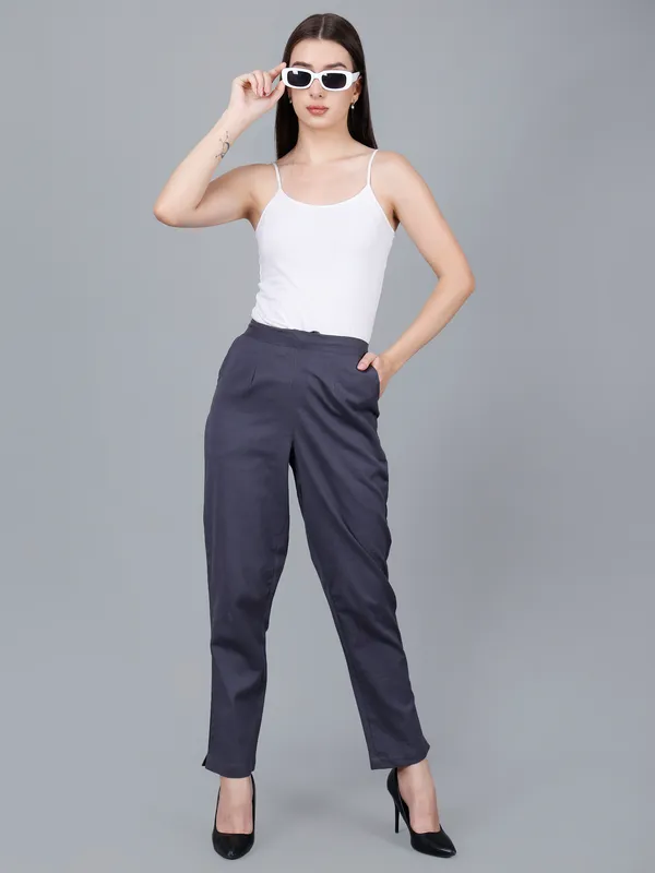 Smoke_Grey_Cotton_High-Waist_Ankle-Length_Trousers_For_Women