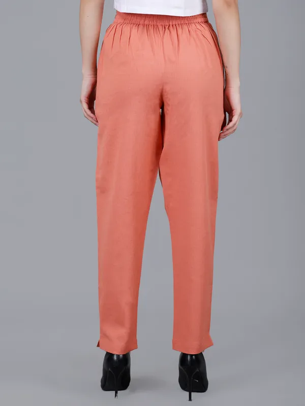 Peach_Cotton_Straight_Fit_Trousers_For_Women