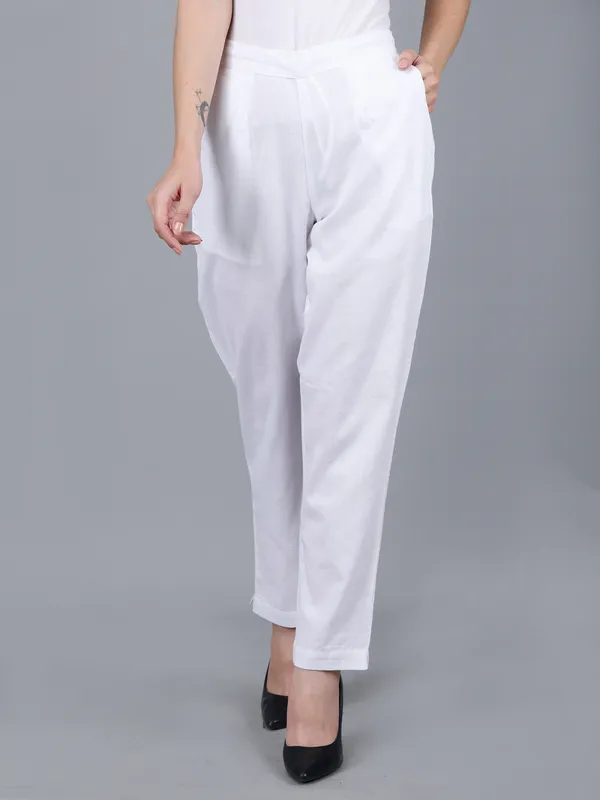 White_Cotton_Relaxed_Fit_Trousers_For_Women