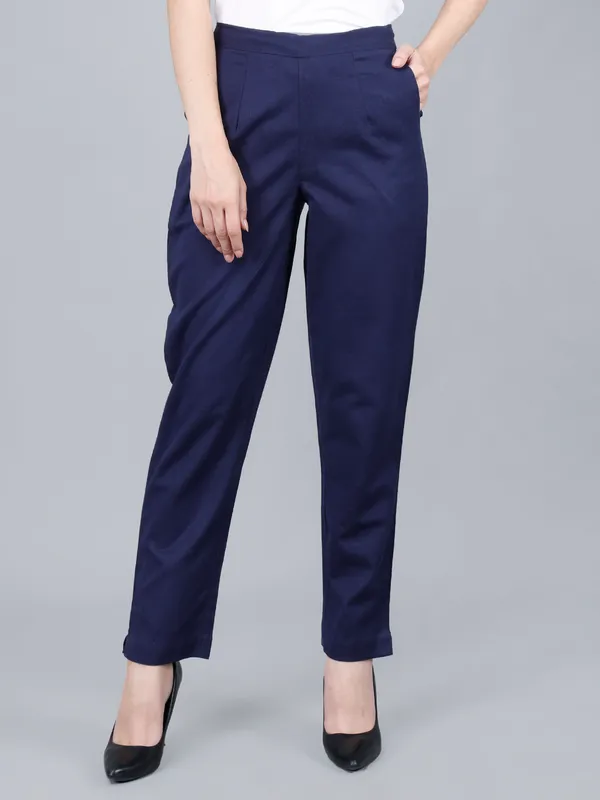 Navy_Blue_Cotton_High-Waist_Wide-Leg_Formal_Trousers_For_Women