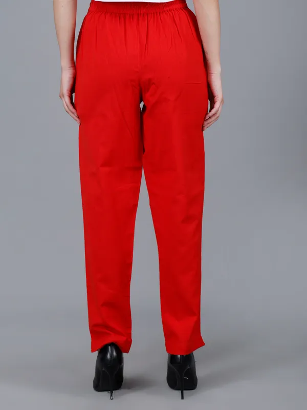 Red_Cotton_High-Waist_Straight_Fit_Trousers_For_Women