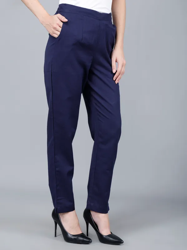 Navy_Blue_Cotton_High-Waist_Wide-Leg_Formal_Trousers_For_Women