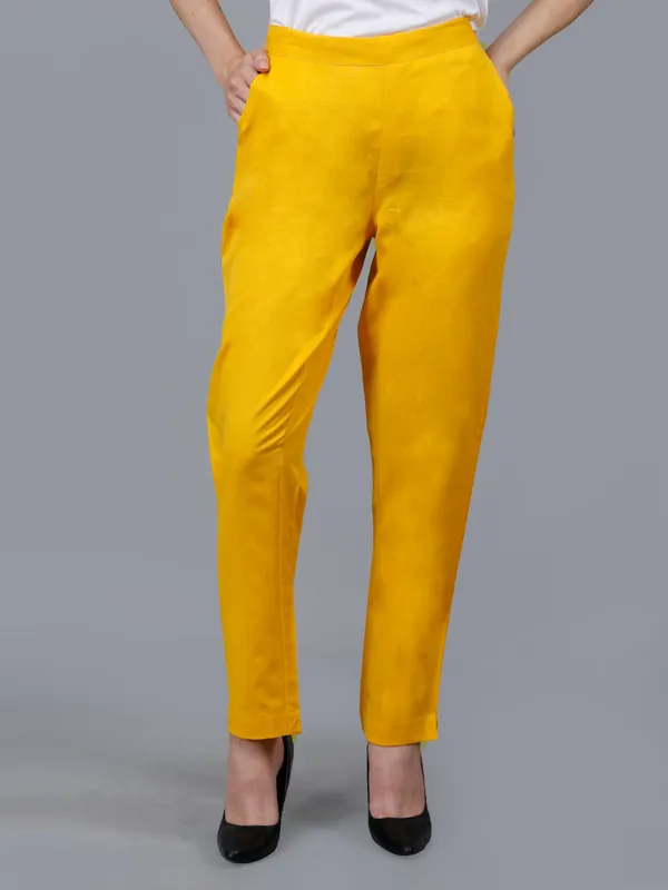 Yellow_Cotton_Slim_Fit_Cigarette_Pants_For_Women