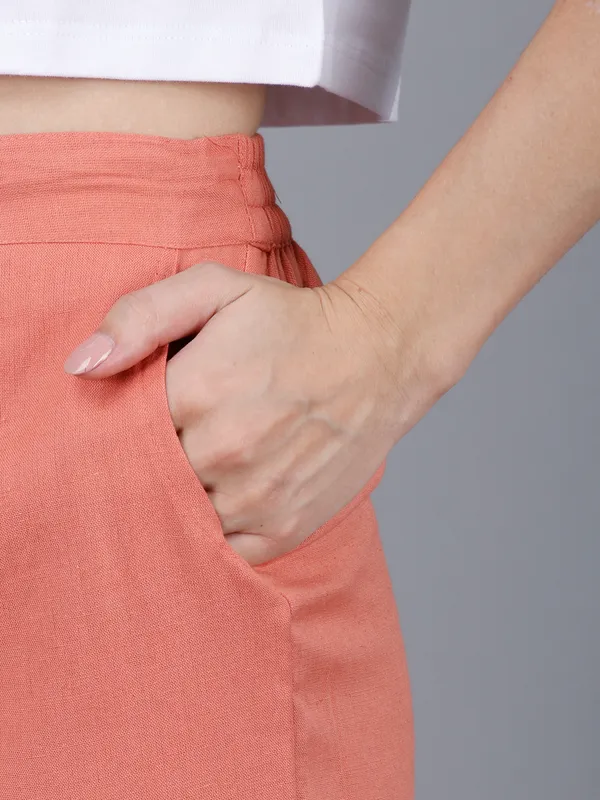 Peach_Cotton_Straight_Fit_Trousers_For_Women