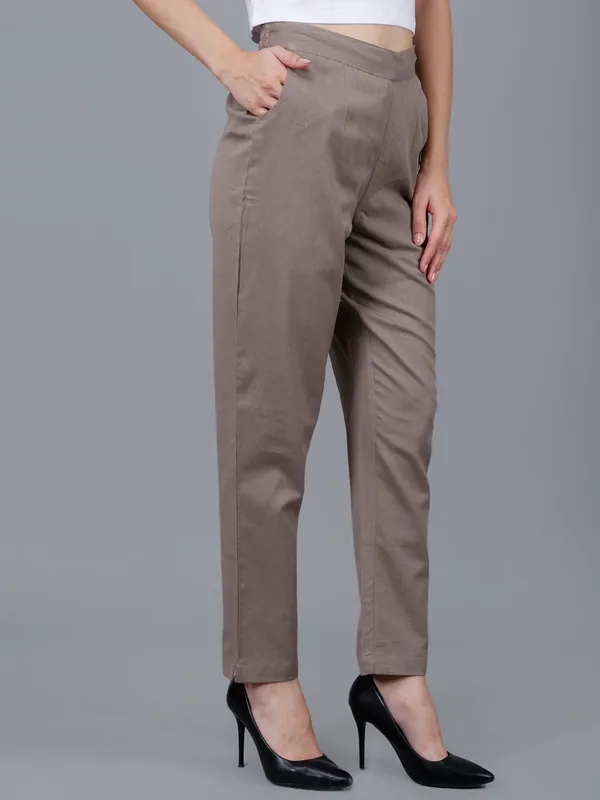 Grey_Cotton_Elastic_Waist_Formal_Trousers_For_Women