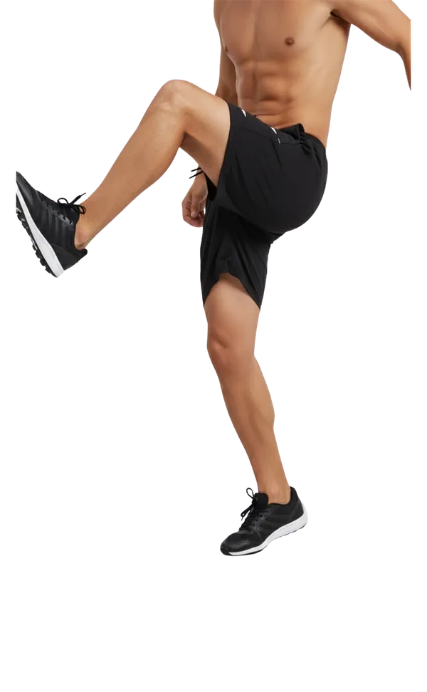 Black_Cotton_Blend_Regular_Fit_Shorts_For_Men