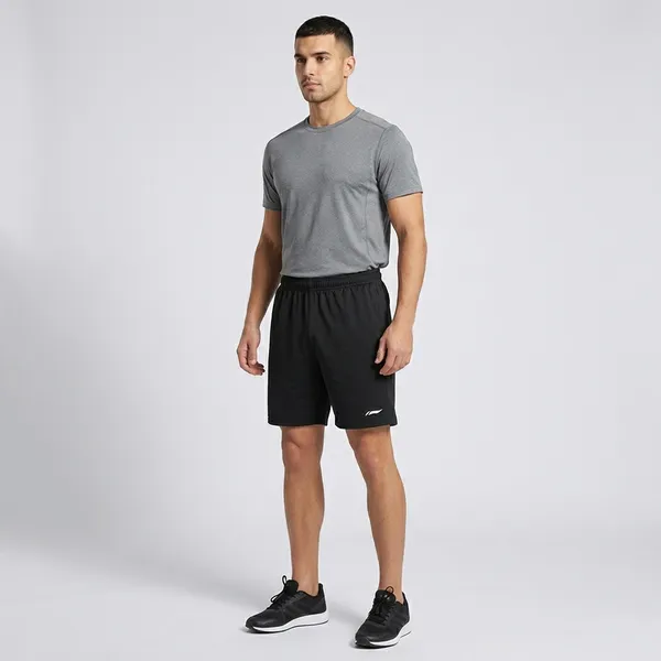 Black_Cotton_Blend_Regular_Fit_Shorts_For_Men