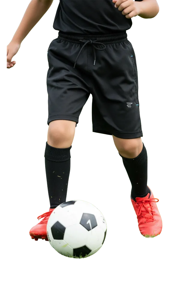 Black_Cotton_Blend_Dri_Fit_Shorts_For_Kids