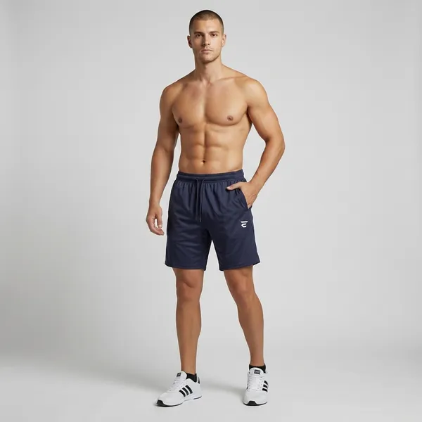 Blue_Cotton_Blend_Dri_Fit_Shorts_For_Men