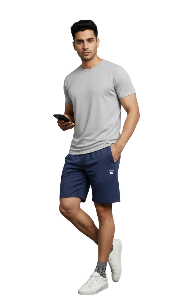 Royal_Blue_Cotton_Blend_Regular_Fit_Shorts_For_Men