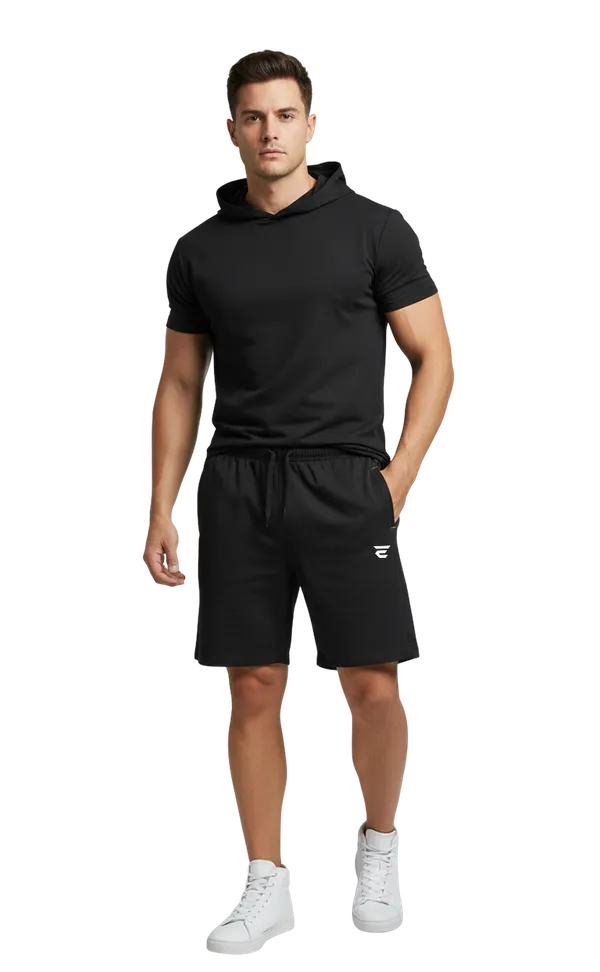 Black_Cotton_Blend_Regular_Fit_Shorts_For_Men