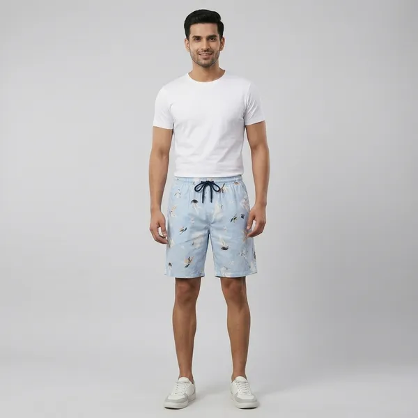 Blue_Cotton_Printed_Shorts_For_Men