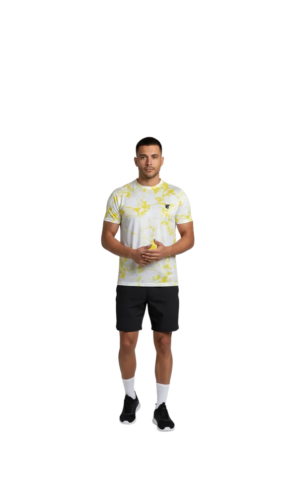Yellow_Cotton_Blend_Round_Neck_Printed_T_Shirt_For_Men