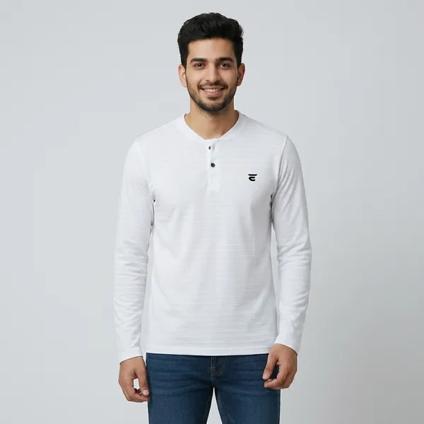 White_Cotton_Blend_Round_Neck_Full_Sleeve_T_Shirt_For_Men