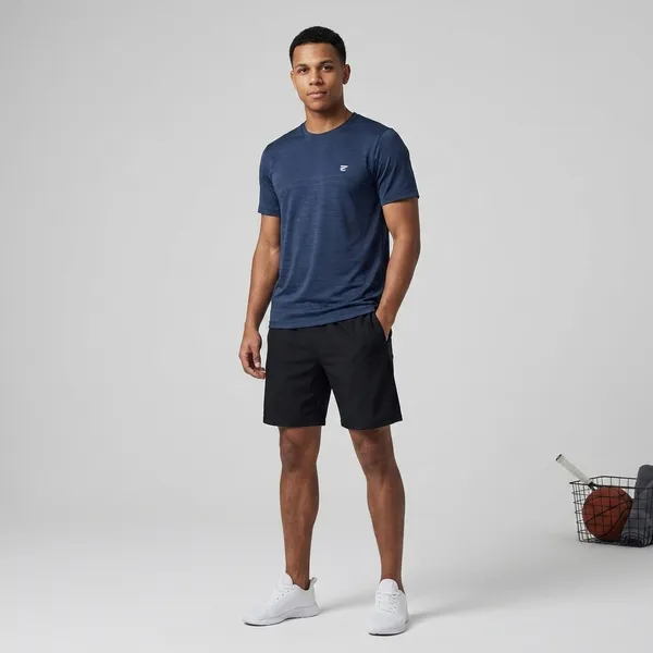 Navy_Blue_Cotton_Blend_Round_Neck_Solid_Mesh_T_Shirt_For_Men