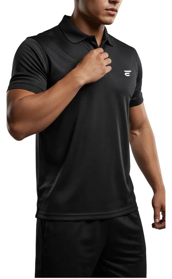 Black_Polyester_Blend_Polo_Neck_Solid_Mesh_T_Shirt_For_Men