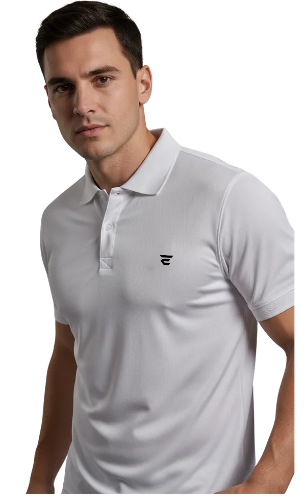 White_Polyester_Blend_Mesh_Polo_Neck_Solid_T_Shirt_For_Men