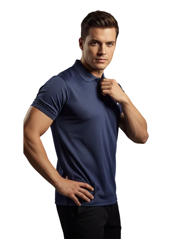 Navy_Blue_Polyester_Polo_Neck_Solid_T_Shirt_For_Men