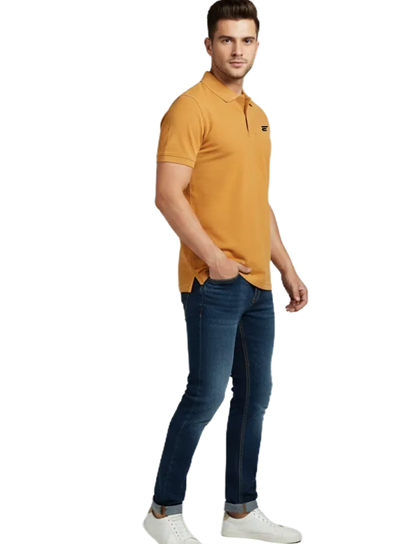 Yellow_Polyester_Polo_Neck_Solid_T_Shirt_For_Men
