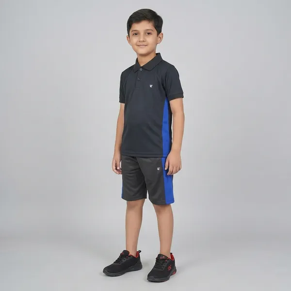 Royal_Blue_Cotton_Blend_Polo_Neck_Two_Tone_T_Shirt_&_Shorts_Set_For_Kids