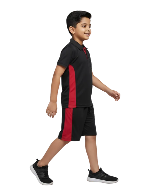 Red_Black_Cotton_Blend_Polo_Neck_Shorts_T_Shirt_Twin_Set_For_Kids
