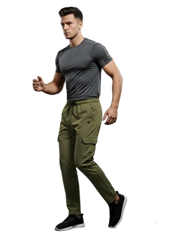 Olive_Cotton_Blend_Stretch_Fit_Cargo_Pants_For_Men