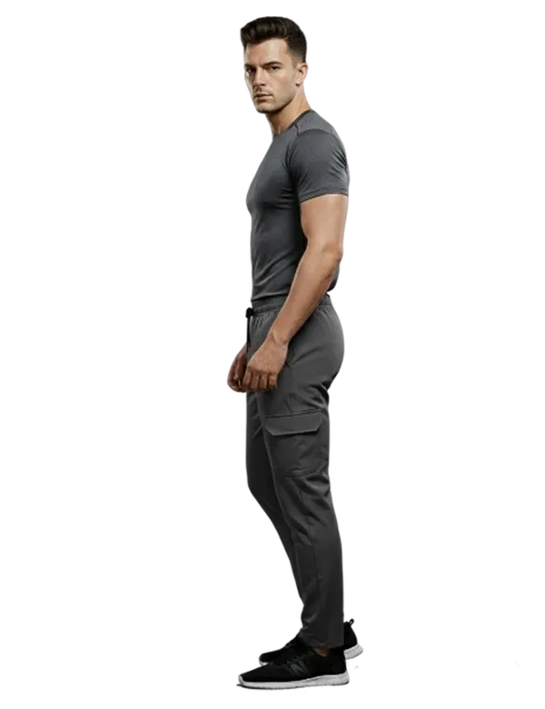 Dark_Grey_Cotton_Blend_Stretch_Fit_Cargo_Pants_For_Men