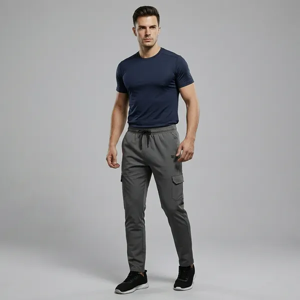 Dark_Grey_Cotton_Blend_Stretch_Fit_Cargo_Pants_For_Men