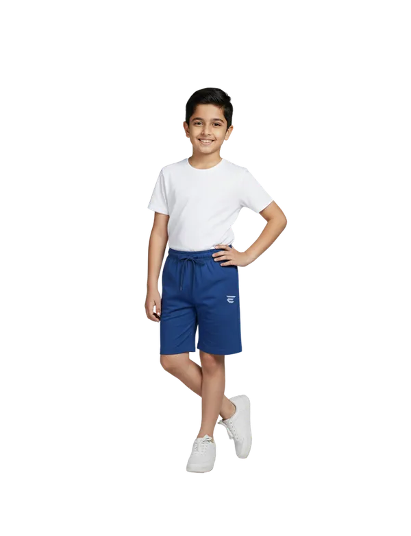 Navy_Blue_Cotton_Elastic_Waist_Boys_Shorts_For_Kids