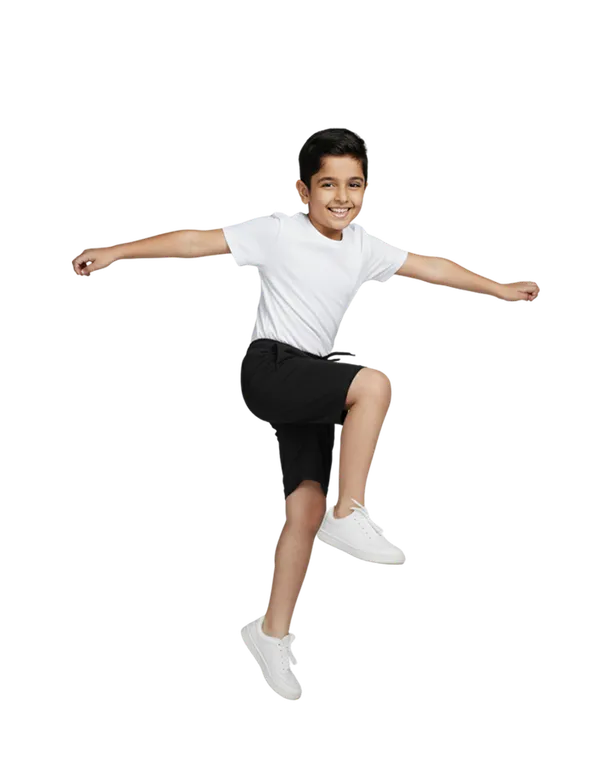 Black_Cotton_Elastic_Waist_Utility_Pocket_Boys_Shorts_For_Kids