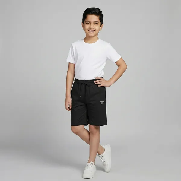 Black_Cotton_Elastic_Waist_Utility_Pocket_Boys_Shorts_For_Kids
