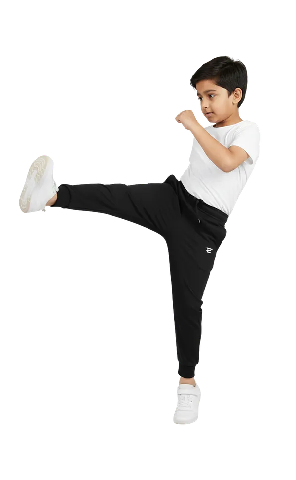 Black_Cotton_Rib_Elastic_Cuffed_Adjustable_Waist_Track_Wear_For_Kids