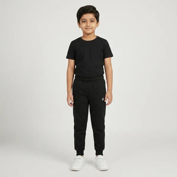 Black_Cotton_Rib_Elastic_Cuffed_Adjustable_Waist_Track_Wear_For_Kids