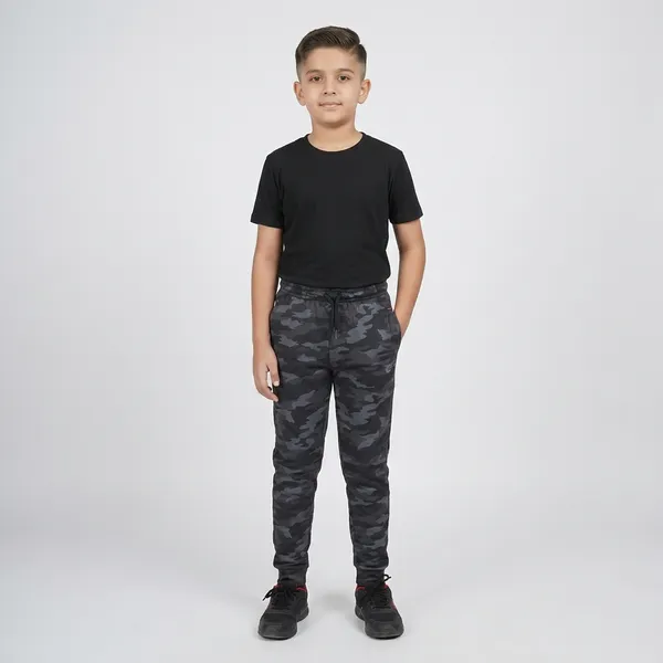 Black_Cotton_Rib_Knit_Stretch_Fit_Boys_Track_Wear_For_Kids
