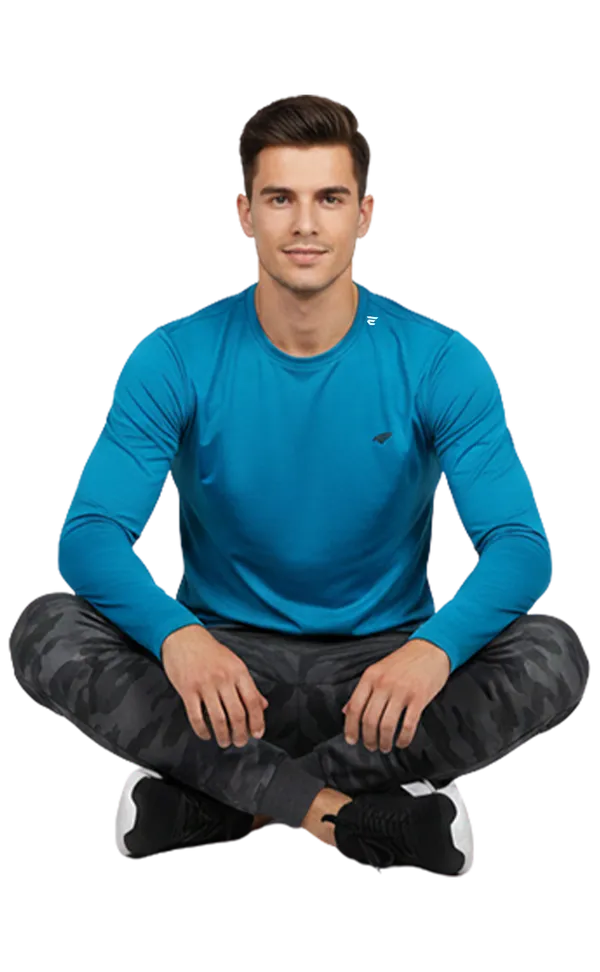 Blue_Cotton_Blend_Full_Sleeve_Round_Neck_T_Shirt_For_Men