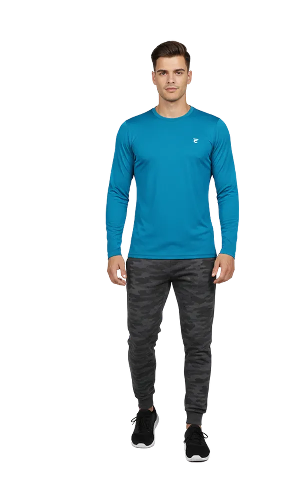 Blue_Cotton_Blend_Full_Sleeve_Round_Neck_T_Shirt_For_Men