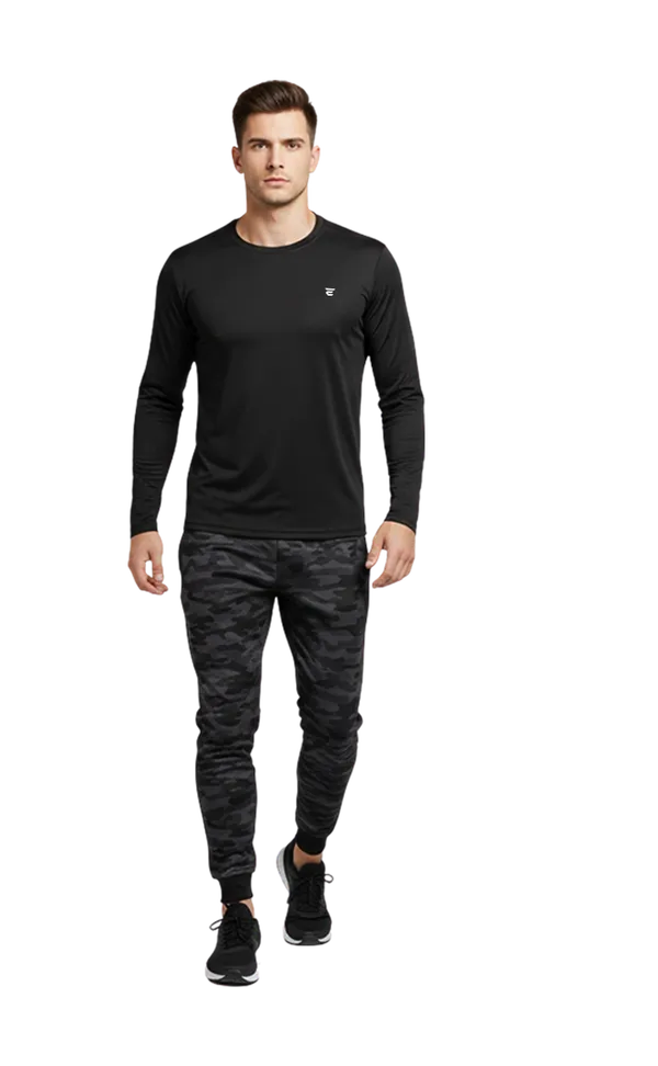 Black_Cotton_Blend_Full_Sleeve_Mesh_Round_Neck_T_Shirt_For_Men