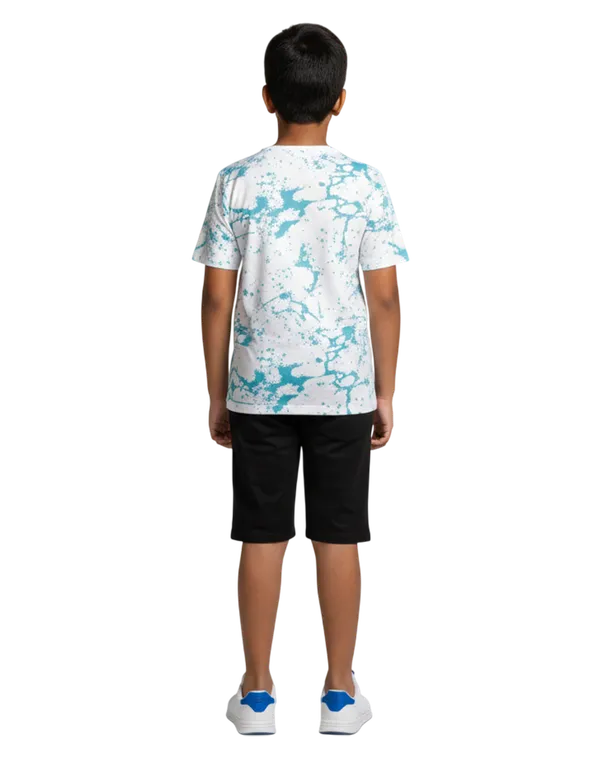 White_And_Blue_White_Cotton_Round_Neck_Printed_Boys_T_Shirt_For_Kids