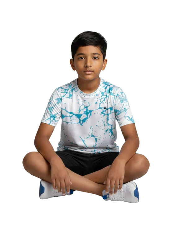 White_And_Blue_White_Cotton_Round_Neck_Printed_Boys_T_Shirt_For_Kids