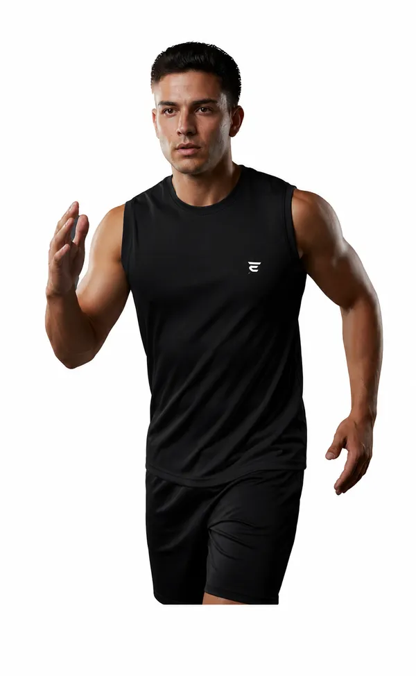 Black_Red_Cotton_Mesh_Round_Neck_Two_Color_T_Shirt_For_Men