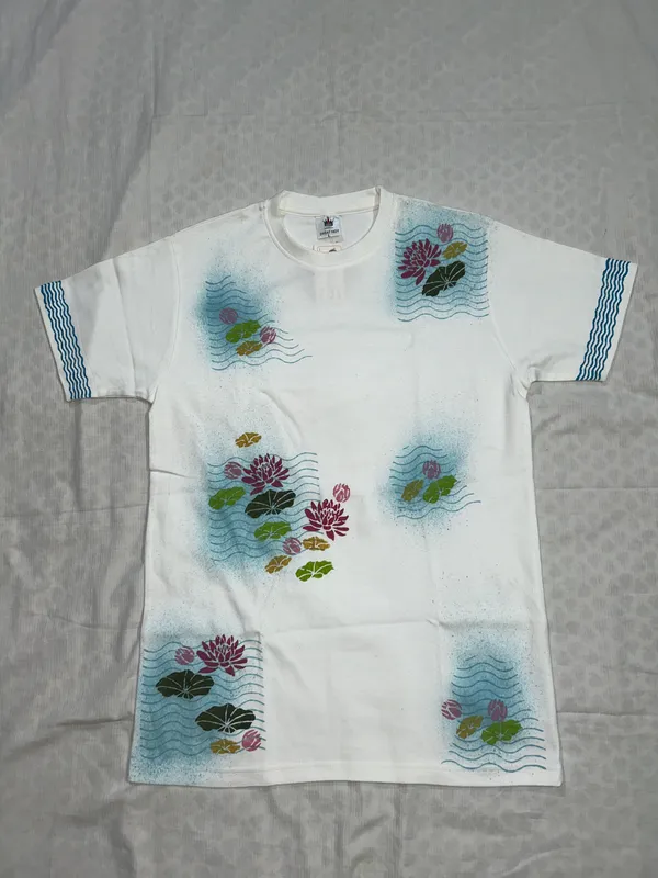 Lotus_Block_Printed_White_T-Shirt