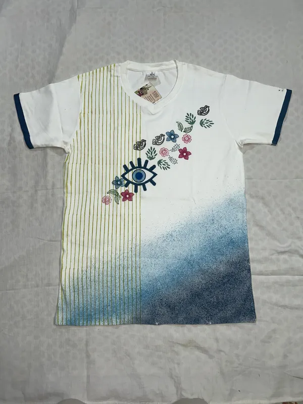 Madhubani_Block_Printed_And_Evil_Eye_Block_Printed_White_T-Shirt_Pack_Of_2
