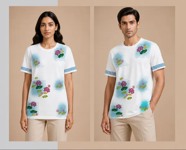 Lotus_Block_Printed_White_T-Shirt