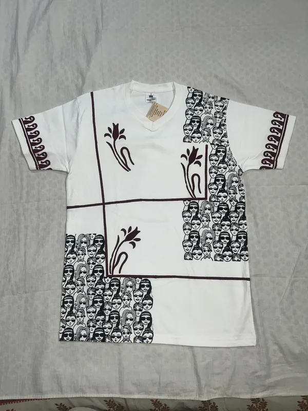 Womenia_Block_Printed_And_Hummingbird_Block_Printed_White_T-Shirt_Pack_Of_2