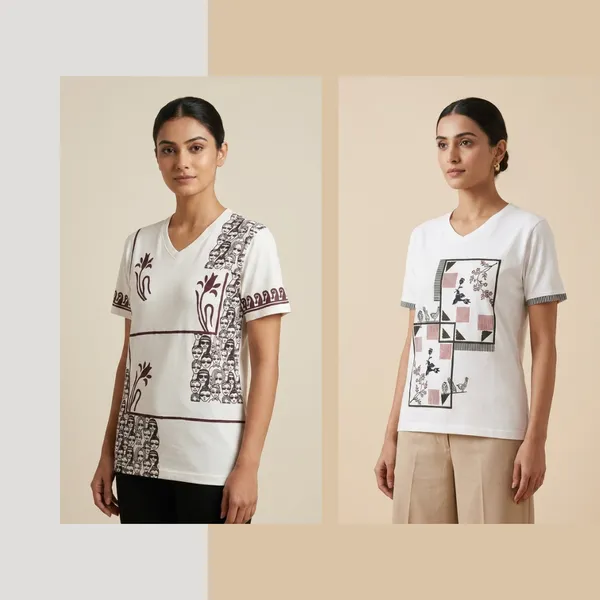 Womenia_Block_Printed_And_Hummingbird_Block_Printed_White_T-Shirt_Pack_Of_2