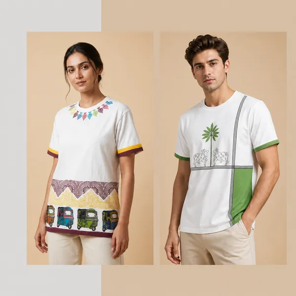 Quirky_Auto_Block_Printed_And_Pichwai_Block_Printed_White_T-Shirt_Pack_Of_2