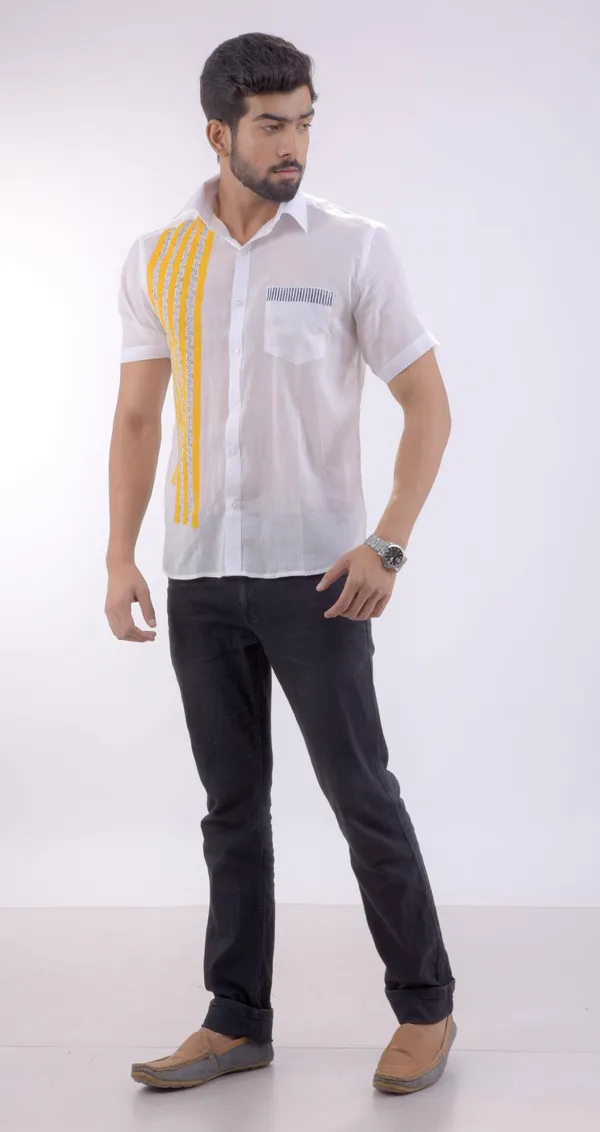 Golden_Blue_Printed_White_Shirt