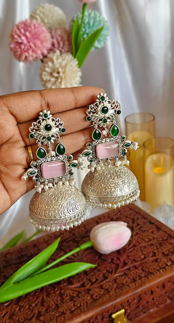 Premium_quality_oxidised_kashmiri_jhumka_