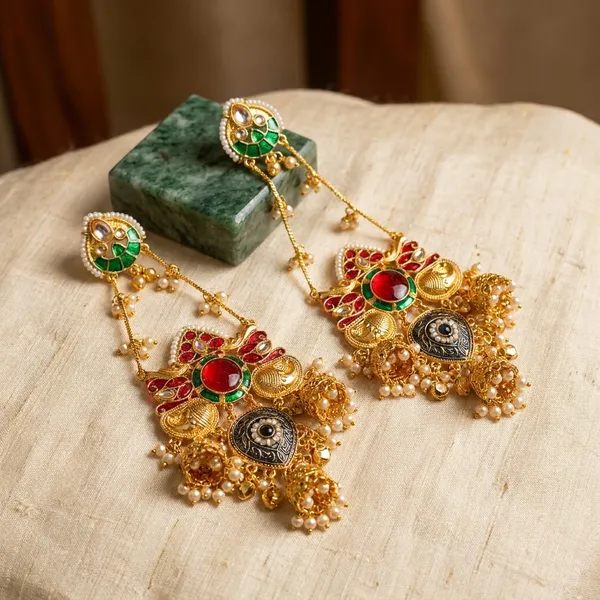 Premium_Quality_Long_Chain_Kashmiri_Earrings_For_Women