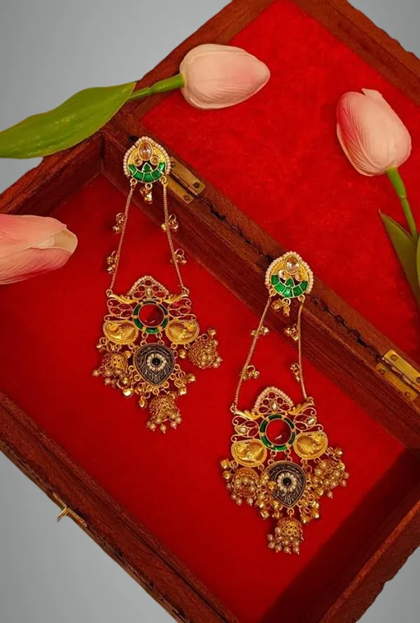 Premium_Quality_Long_Chain_Kashmiri_Earrings_For_Women
